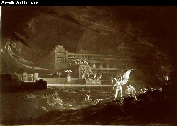 John Martin Pandemonium - One out of a set of mezzotints with the same title